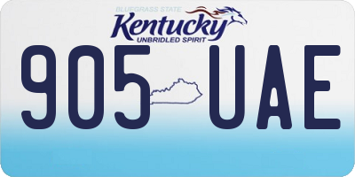 KY license plate 905UAE