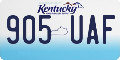 KY license plate 905UAF