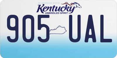 KY license plate 905UAL