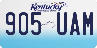 KY license plate 905UAM
