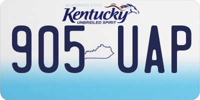 KY license plate 905UAP