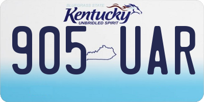 KY license plate 905UAR