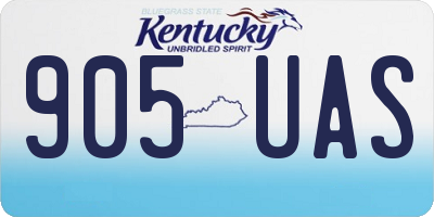 KY license plate 905UAS