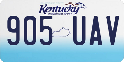 KY license plate 905UAV