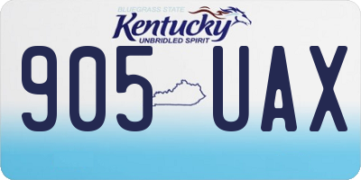 KY license plate 905UAX
