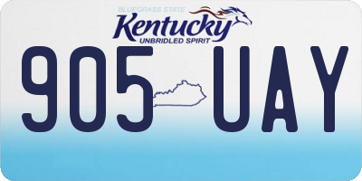 KY license plate 905UAY