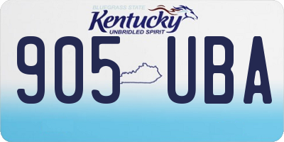 KY license plate 905UBA