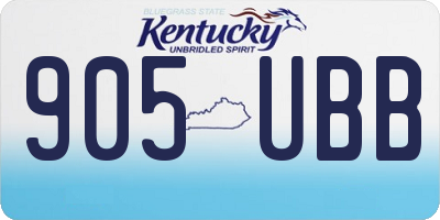 KY license plate 905UBB