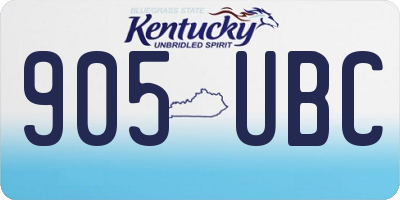 KY license plate 905UBC