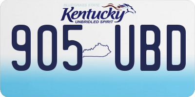 KY license plate 905UBD
