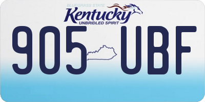 KY license plate 905UBF