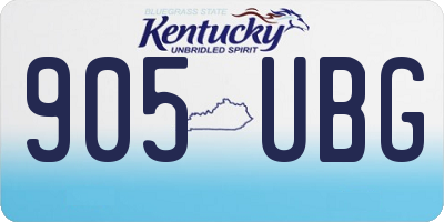 KY license plate 905UBG