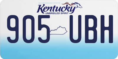 KY license plate 905UBH