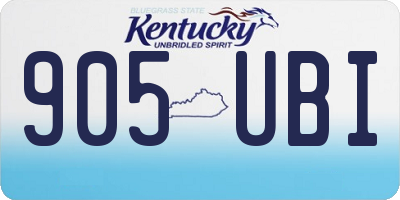 KY license plate 905UBI