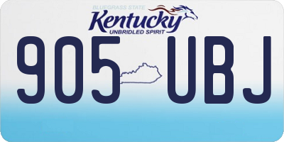 KY license plate 905UBJ