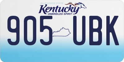 KY license plate 905UBK