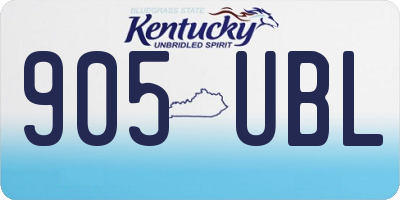 KY license plate 905UBL