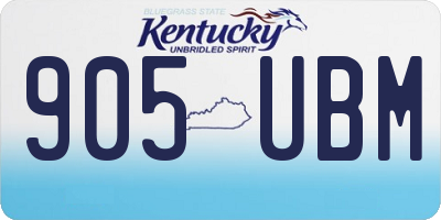 KY license plate 905UBM