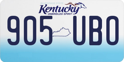 KY license plate 905UBO