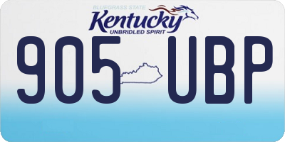 KY license plate 905UBP