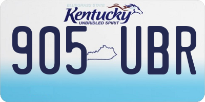 KY license plate 905UBR