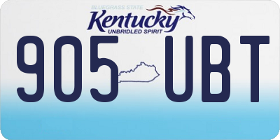 KY license plate 905UBT