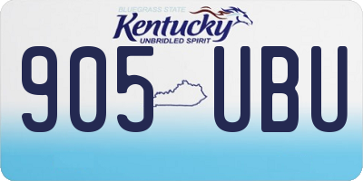 KY license plate 905UBU