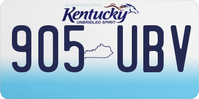 KY license plate 905UBV