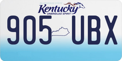 KY license plate 905UBX
