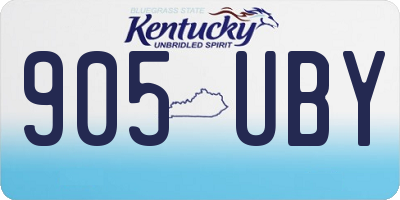 KY license plate 905UBY