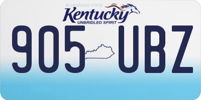 KY license plate 905UBZ