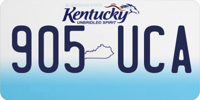 KY license plate 905UCA