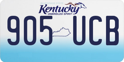 KY license plate 905UCB