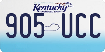 KY license plate 905UCC