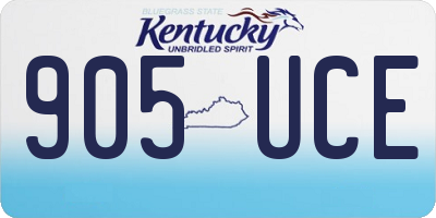 KY license plate 905UCE