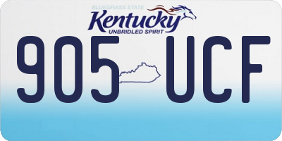 KY license plate 905UCF