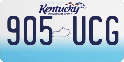 KY license plate 905UCG