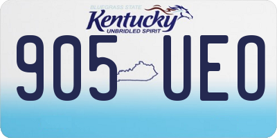 KY license plate 905UEO