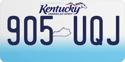 KY license plate 905UQJ