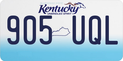 KY license plate 905UQL