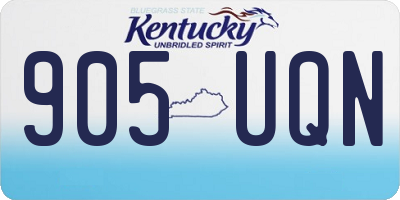 KY license plate 905UQN