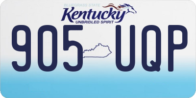 KY license plate 905UQP