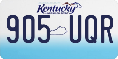 KY license plate 905UQR