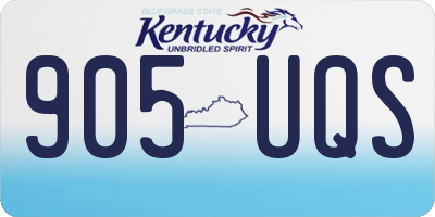 KY license plate 905UQS