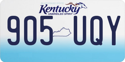 KY license plate 905UQY