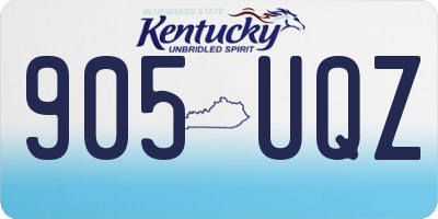KY license plate 905UQZ