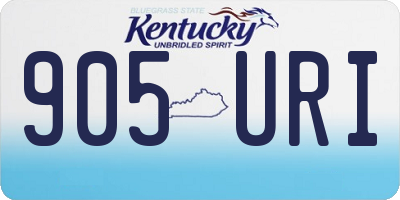 KY license plate 905URI