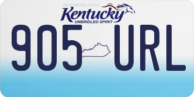 KY license plate 905URL
