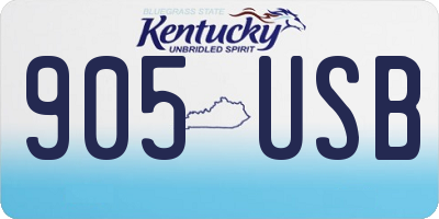 KY license plate 905USB