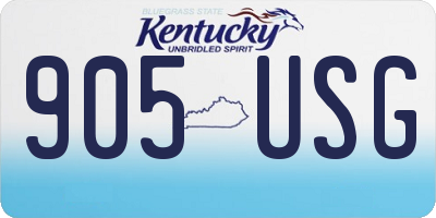 KY license plate 905USG